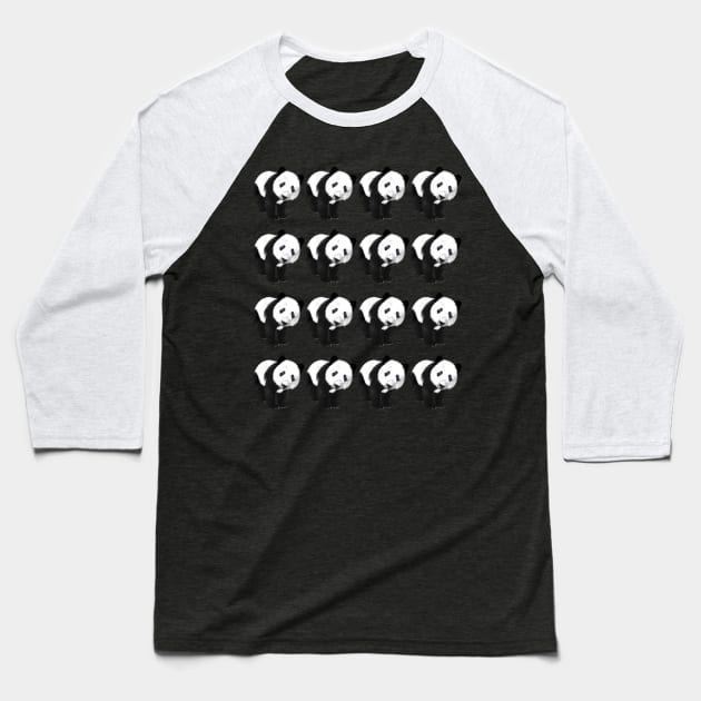 panda panda panda panda Baseball T-Shirt by Lin Watchorn 